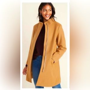 Old Navy Camel Soft Brushed Funnel Neck Coat Size L